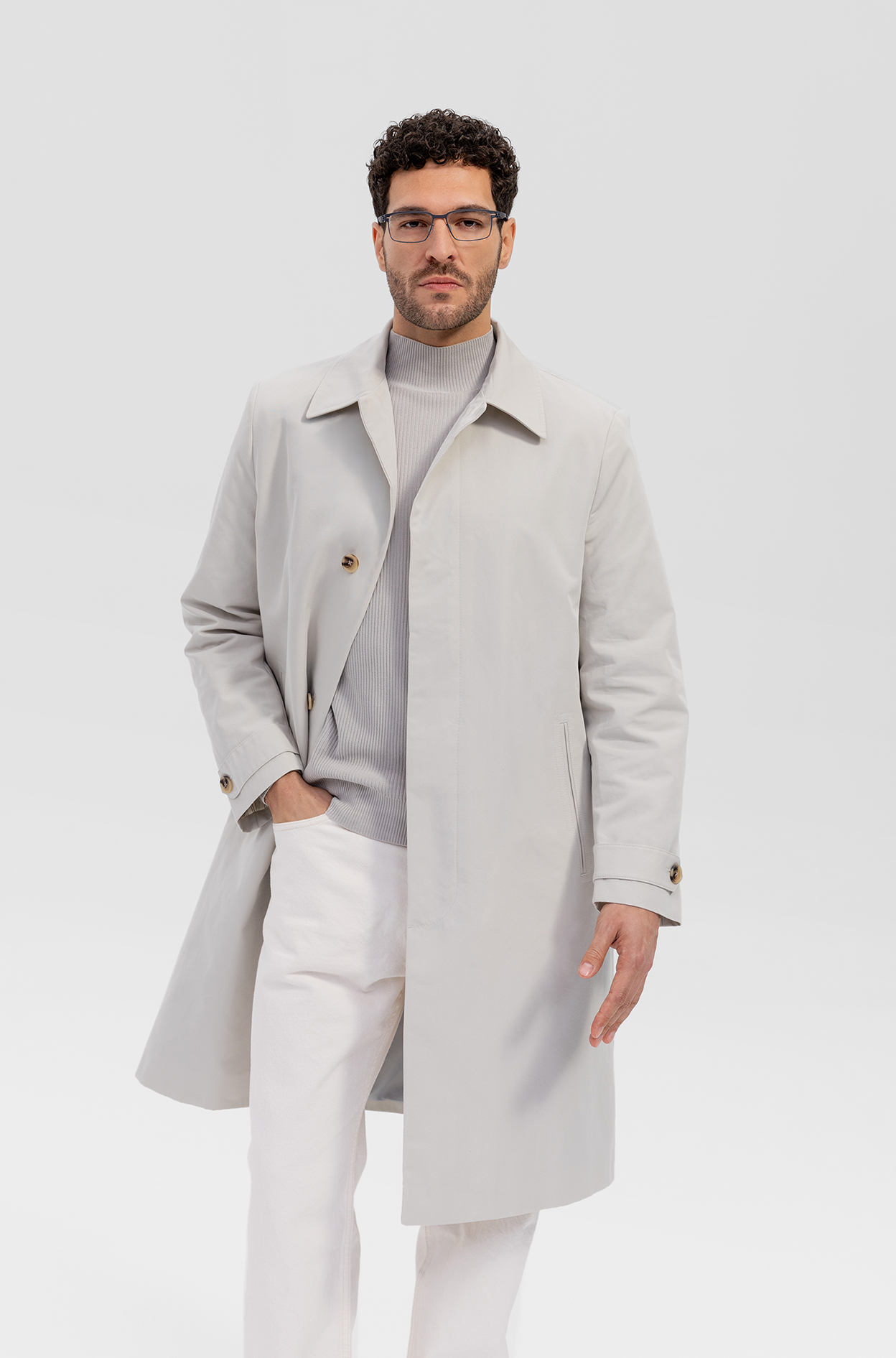 OVVO Optics full-body portrait of a man wearing lightweight rectangular optical glasses