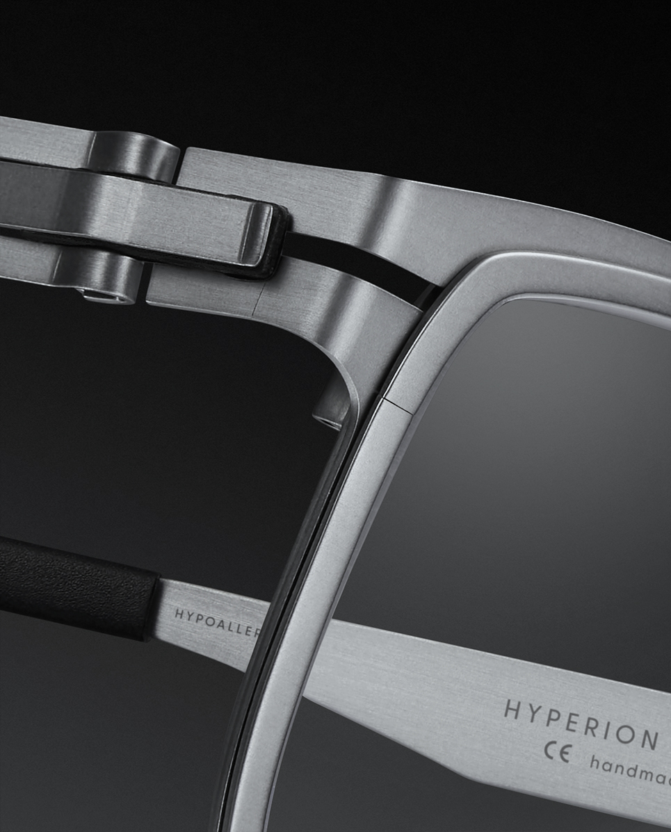 Adjustable frame temples made from military-grade surgical steel and titanium composite for weightlessness.